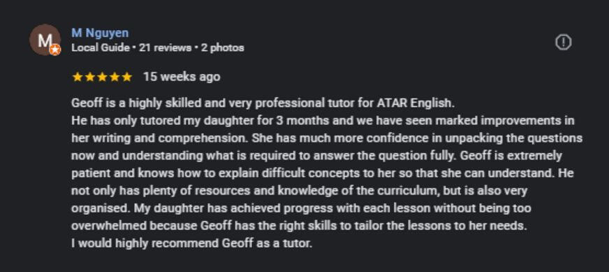 Geoff's Tutoring Geoff Seow