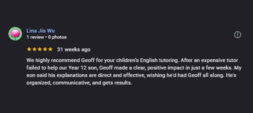 Geoff's Tutoring Geoff Seow